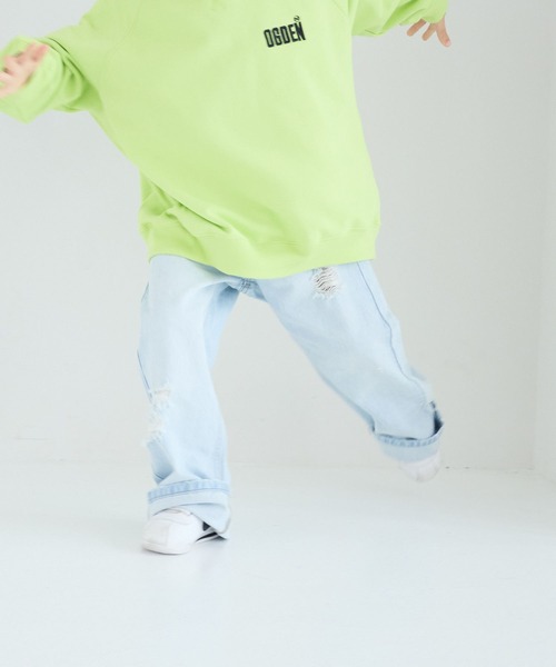 LOWRYS FARM（ローリーズファーム）の「デニムストレートパンツ　254498（デニムパンツ・キッズ・グレー/ライトブルー/ワンウォッシュ・110cm/120cm/130cm/140cm/150cm）」の9枚目の写真