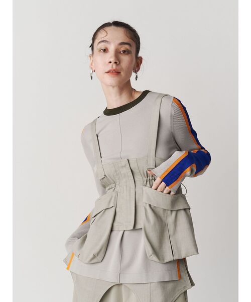 UN3D.（アンスリード）の「MULTICOLOR WAVE LINE KT TOP / マルチカラーウェーブラインニットトップ（ニット/セーター・レディース・ブラック/ベージュ・38/36）」の21枚目の写真