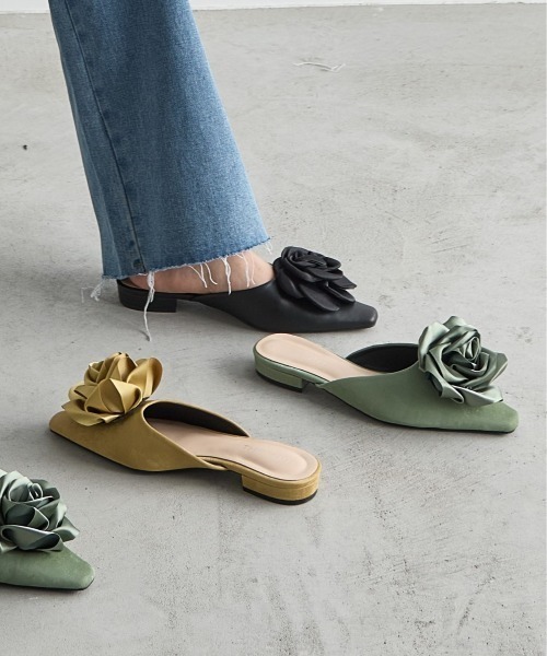 サンダル・ミュール SOMEWHERE BUTTER Sally Ribbon Mule KK5B0001 SOMEWHERE BUTTER.(サムウェアバター)のレディース サンダル