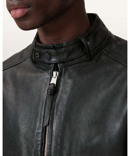 オールセインツ ALL SAINTS　羊革　ブラック　CORA JACKET. Allsaints Men's Cora Full Zip Leather Moto Jacket Solid