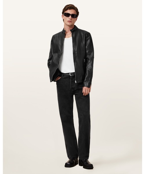 CORA LEATHER SNAP BACK COLLAR JACKET | CORA レザー スナップ バック