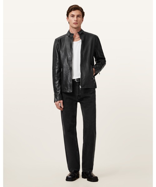 ALLSAINTS（オールセインツ）の「CORA LEATHER SNAP BACK COLLAR JACKET | CORA レザー スナップ バック カラー ジャケット（その他アウター・メンズ・ブラック・M/S/L/XS/XL/XXL）」の15枚目の写真