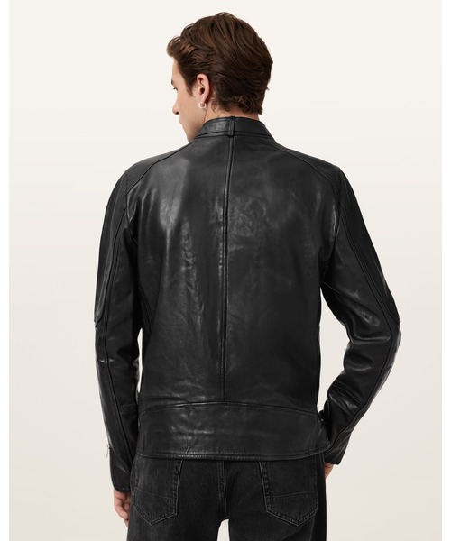 ALLSAINTS（オールセインツ）の「CORA LEATHER SNAP BACK COLLAR JACKET | CORA レザー スナップ バック カラー ジャケット（その他アウター・メンズ・ブラック・M/S/L/XS/XL/XXL）」の13枚目の写真