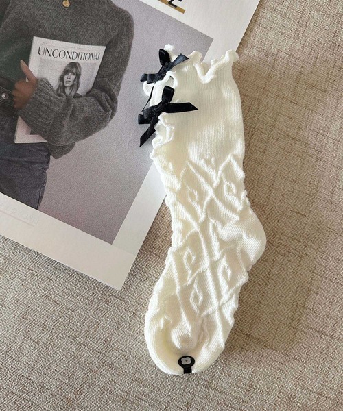 aimoha(アイモハ)の「【aimoha-KIDS-】ガールズソックス4足セット(ソックス/靴下・キッズ・ホワイト・X-LARGE/LARGE/MEDIUM)」の7枚目の写真