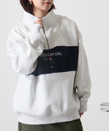 RED CAP GIRL 裏起毛パネル切替RCG刺繍HALFZIP