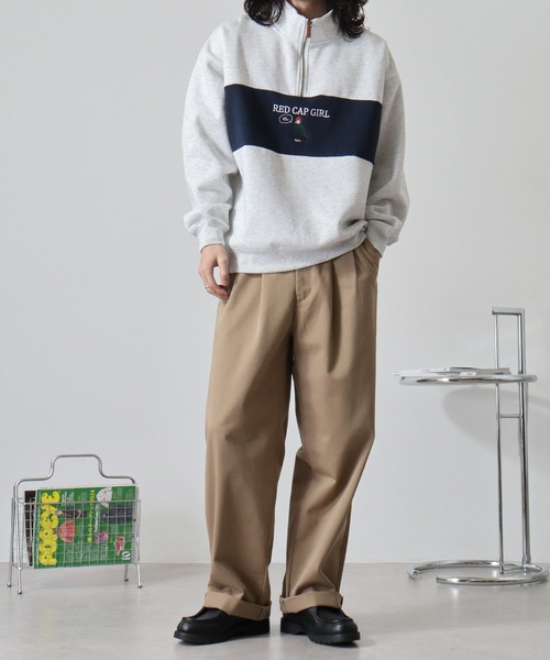 FUNALIVE(ファンアライブ)の「RED CAP GIRL 裏起毛パネル切替RCG刺繍HALFZIP(スウェット・メンズ・ネイビー/ダークグレー/アッシュグレー・M/L)」の20枚目の写真