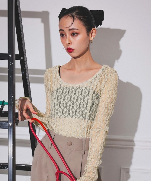 【ANDRESD】blocking lace inner［ブロッキングレースインナー］（Tシャツ/カットソー）｜DONOBAN（ドノバン）