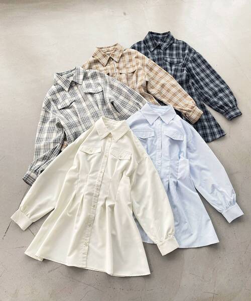 MAJESTIC LEGON（マジェスティックレゴン）の「バックレースアップミニシャツワンピ（シャツワンピース・レディース・ブラック系その他/ホワイト系その他2/ベージュ系その他2/アイボリー/ブルー系その他2・MEDIUM）」の17枚目の写真