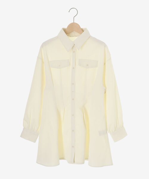 MAJESTIC LEGON（マジェスティックレゴン）の「バックレースアップミニシャツワンピ（シャツワンピース・レディース・ブラック系その他/ホワイト系その他2/ベージュ系その他2/アイボリー/ブルー系その他2・MEDIUM）」の19枚目の写真