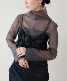 《追加》オーガンジーハイネックブラウス