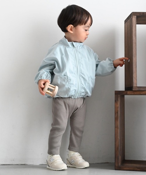 PUPPAPUPO(プッパプーポ)の「バルーンシルエット ウィンドブレーカー 撥水加工(ブルゾン・キッズ・アクア/アイボリー/グレイッシュベージュ・130/120/110/100/90/80)」の5枚目の写真