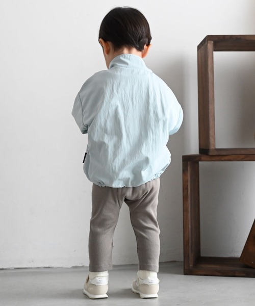 PUPPAPUPO(プッパプーポ)の「バルーンシルエット ウィンドブレーカー 撥水加工(ブルゾン・キッズ・アクア/アイボリー/グレイッシュベージュ・130/120/110/100/90/80)」の6枚目の写真