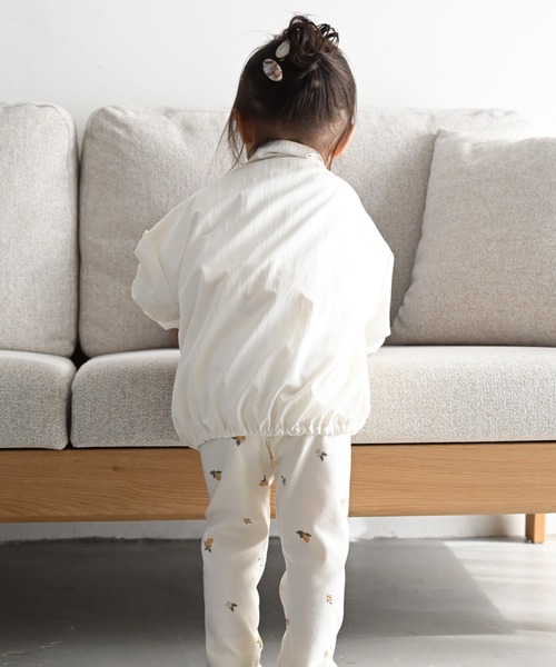 PUPPAPUPO(プッパプーポ)の「バルーンシルエット ウィンドブレーカー 撥水加工(ブルゾン・キッズ・アクア/アイボリー/グレイッシュベージュ・130/120/110/100/90/80)」の12枚目の写真