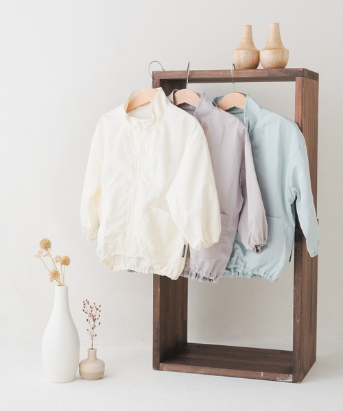 PUPPAPUPO(プッパプーポ)の「バルーンシルエット ウィンドブレーカー 撥水加工(ブルゾン・キッズ・アクア/アイボリー/グレイッシュベージュ・130/120/110/100/90/80)」の18枚目の写真