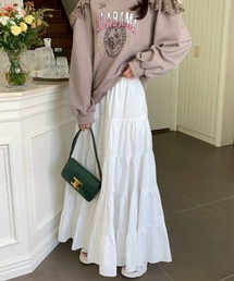 5段ティアードロングスカート