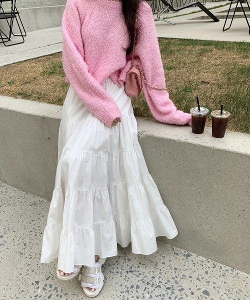 PIN(ピン)の「5段ティアードロングスカート(スカート・レディース・ブラック/ホワイト・FREE)」の17枚目の写真