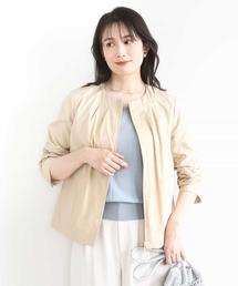 OFUON le MK（オフオンルエムケー）の「ナイロンストレッチノーカラーブルゾン/洗える/WEB限定サイズあり（ブルゾン）」