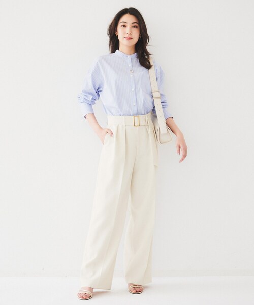 UNTITLED（アンタイトル）の「ベルト付き2タックパンツ（その他パンツ・レディース・ナチュラル/アイボリー/ネイビー・01/02/03/04/44/46/48/50/42/00）」の6枚目の写真