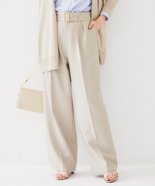 UNTITLED（アンタイトル）の「ベルト付き2タックパンツ（その他パンツ・レディース・ナチュラル/アイボリー/ネイビー・01/02/03/04/44/46/48/50/42/00）」の11枚目の写真
