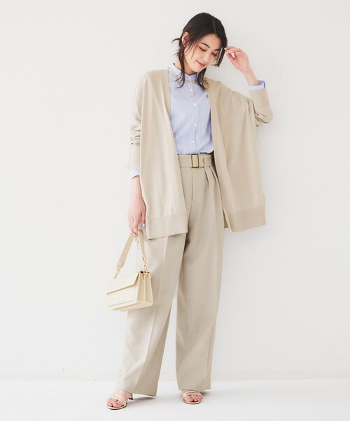 UNTITLED（アンタイトル）の「ベルト付き2タックパンツ（その他パンツ・レディース・ナチュラル/アイボリー/ネイビー・01/02/03/04/44/46/48/50/42/00）」の12枚目の写真