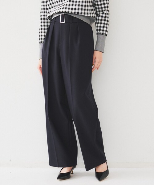 UNTITLED（アンタイトル）の「ベルト付き2タックパンツ（その他パンツ・レディース・ナチュラル/アイボリー/ネイビー・01/02/03/04/44/46/48/50/42/00）」の14枚目の写真