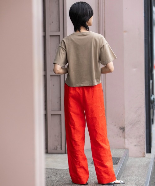 Munich（ミューニック）の「ロゴプリントTシャツ（Tシャツ/カットソー・レディース・モカ/ホワイト/ダークグレー/ライトカーキ・FREE）」の17枚目の写真