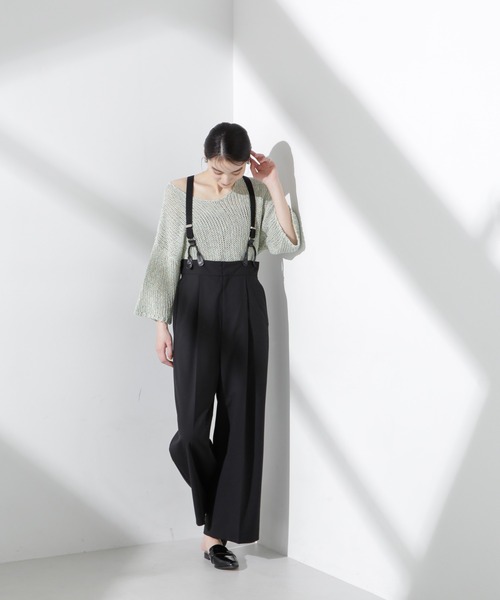 NANO universe（ナノユニバース）の「サスペンダー付きサロペット（サロペット/オーバーオール・レディース・ベージュ/ブラック・S/M）」の17枚目の写真