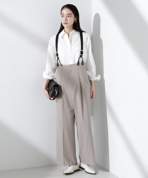 NANO universe（ナノユニバース）の「サスペンダー付きサロペット（サロペット/オーバーオール・レディース・ベージュ/ブラック・S/M）」の19枚目の写真