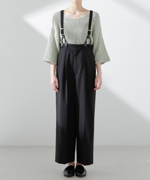 NANO universe（ナノユニバース）の「サスペンダー付きサロペット（サロペット/オーバーオール・レディース・ベージュ/ブラック・S/M）」の13枚目の写真