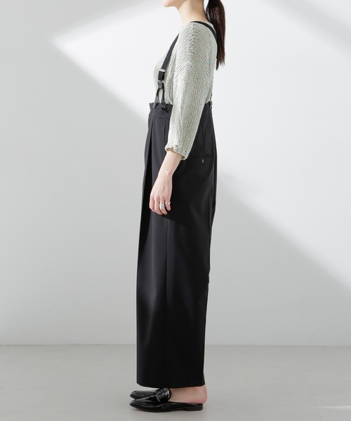 NANO universe（ナノユニバース）の「サスペンダー付きサロペット（サロペット/オーバーオール・レディース・ベージュ/ブラック・S/M）」の14枚目の写真