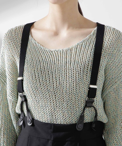 NANO universe（ナノユニバース）の「サスペンダー付きサロペット（サロペット/オーバーオール・レディース・ベージュ/ブラック・S/M）」の4枚目の写真