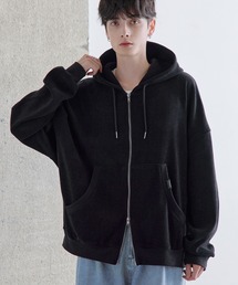 ETELIO | ヴィンテージ加工PUピスデザインヘビーウェイトダブルZIPパーカー(パーカー)