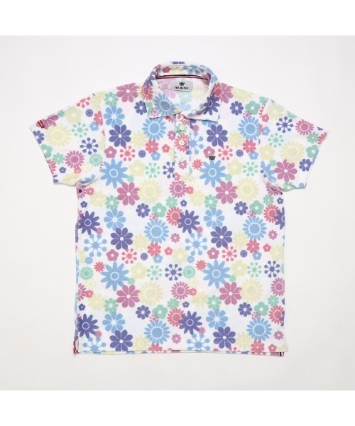 TMT Classic（ティーエムティークラシック）の「ソフトパイル ポロシャツ（FLOWER）（ポロシャツ・メンズ・ホワイト/グリーン/ブルー/オレンジ・LARGE/X-LARGE/SMALL/MEDIUM）」の2枚目の写真