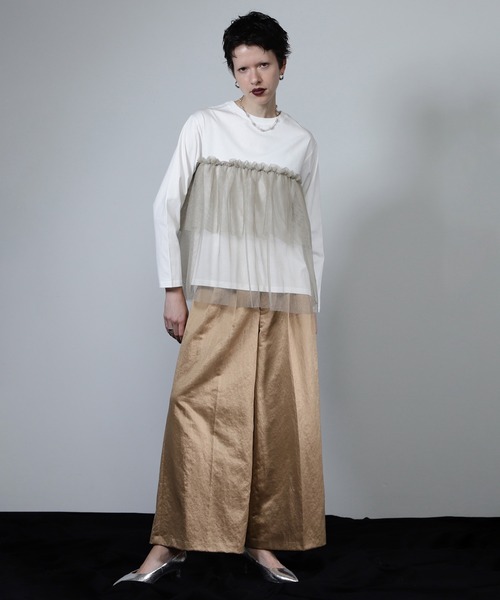 ROSE BUD(ローズバッド)の「【WEB・一部店舗限定】チュールティアードプルオーバー(Tシャツ/カットソー・レディース・ブラック/ホワイト・ONE SIZE)」の3枚目の写真