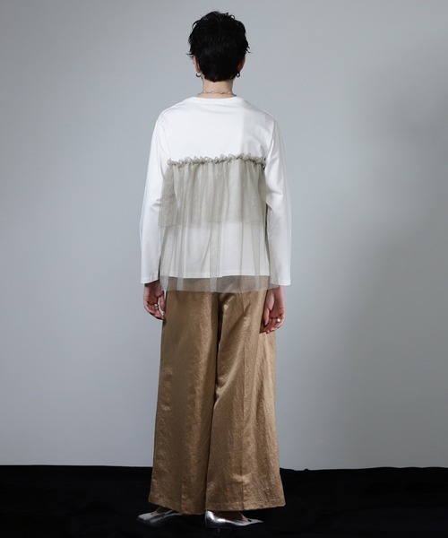 ROSE BUD(ローズバッド)の「【WEB・一部店舗限定】チュールティアードプルオーバー(Tシャツ/カットソー・レディース・ブラック/ホワイト・ONE SIZE)」の5枚目の写真