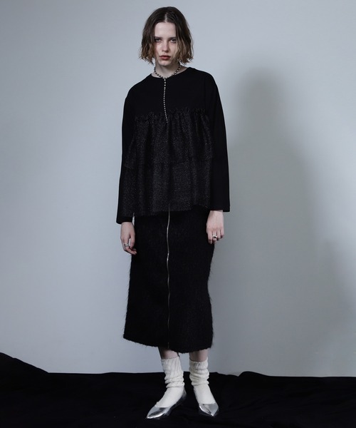 ROSE BUD(ローズバッド)の「【WEB・一部店舗限定】チュールティアードプルオーバー(Tシャツ/カットソー・レディース・ブラック/ホワイト・ONE SIZE)」の13枚目の写真