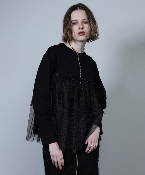 ROSE BUD(ローズバッド)の「【WEB・一部店舗限定】チュールティアードプルオーバー(Tシャツ/カットソー・レディース・ブラック/ホワイト・ONE SIZE)」の17枚目の写真