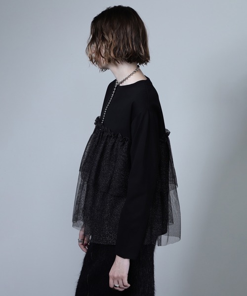 ROSE BUD(ローズバッド)の「【WEB・一部店舗限定】チュールティアードプルオーバー(Tシャツ/カットソー・レディース・ブラック/ホワイト・ONE SIZE)」の18枚目の写真