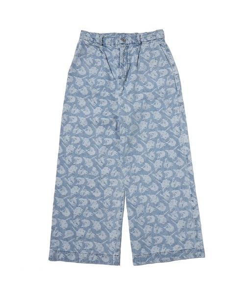 RADIO EVA(ラヂオエヴァ)の「RADIO EVA A273 EVANGELION MONOGRAM JACQUARD DENIM PANTS(デニムパンツ・メンズ・ブラック/インディゴブルー/ホワイト・MEDIUM/LARGE/SMALL)」の3枚目の写真