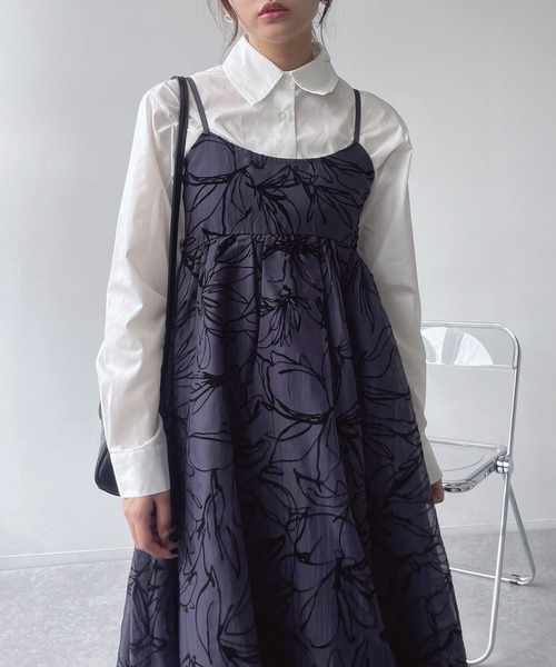 AS KNOW AS plus（アズノゥアズプラス）の「●アソートフラワーデザイン フレアキャミワンピース（ワンピース・レディース・ブラック系/ブラック系その他/アイボリー系・FREE）」の10枚目の写真