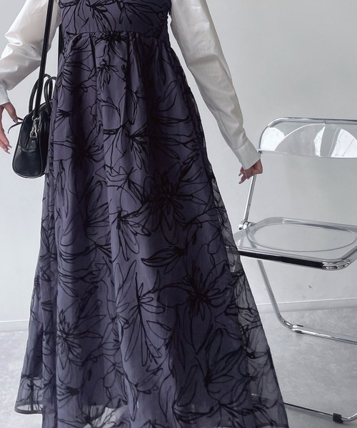 AS KNOW AS plus（アズノゥアズプラス）の「●アソートフラワーデザイン フレアキャミワンピース（ワンピース・レディース・ブラック系/ブラック系その他/アイボリー系・FREE）」の14枚目の写真