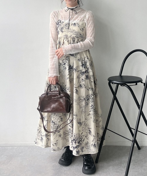 AS KNOW AS plus（アズノゥアズプラス）の「●アソートフラワーデザイン フレアキャミワンピース（ワンピース・レディース・ブラック系/ブラック系その他/アイボリー系・FREE）」の17枚目の写真