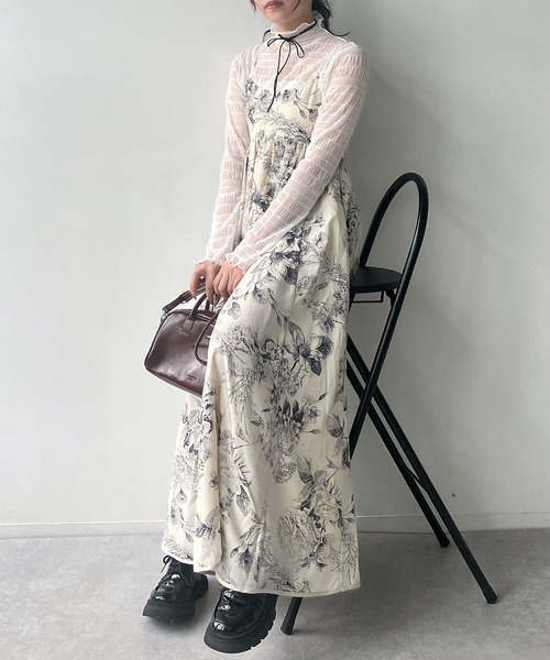 AS KNOW AS plus（アズノゥアズプラス）の「●アソートフラワーデザイン フレアキャミワンピース（ワンピース・レディース・ブラック系/ブラック系その他/アイボリー系・FREE）」の18枚目の写真