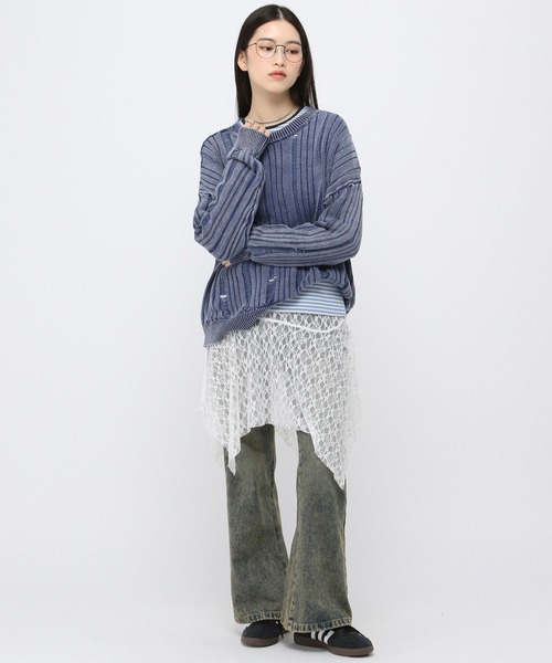 3.3 Field Trip （3.3フィールドトリップ）の「【再入荷】3.3 Field Trip／レイヤードレーススカート（スカート・レディース・ブラック/ホワイト・FREE）」の6枚目の写真