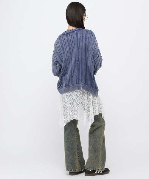 3.3 Field Trip （3.3フィールドトリップ）の「【再入荷】3.3 Field Trip／レイヤードレーススカート（スカート・レディース・ブラック/ホワイト・FREE）」の4枚目の写真