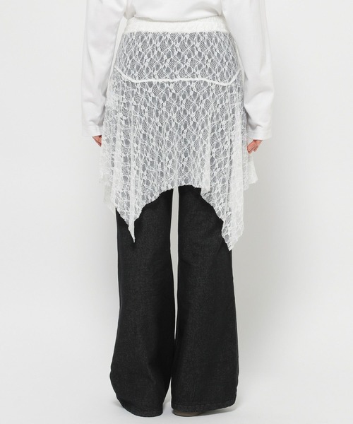3.3 Field Trip （3.3フィールドトリップ）の「【再入荷】3.3 Field Trip／レイヤードレーススカート（スカート・レディース・ブラック/ホワイト・FREE）」の18枚目の写真