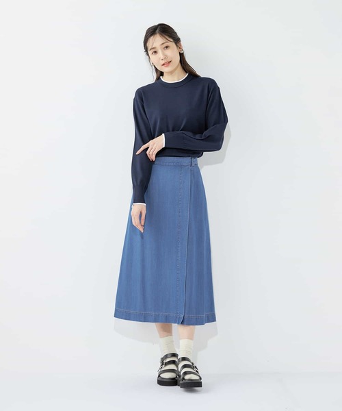 Petit Honfleur(プチオンフルール)の「バイカラー春ニットプルオーバー(ニット/セーター・レディース・イエロー/ネイビー・M/L)」の12枚目の写真