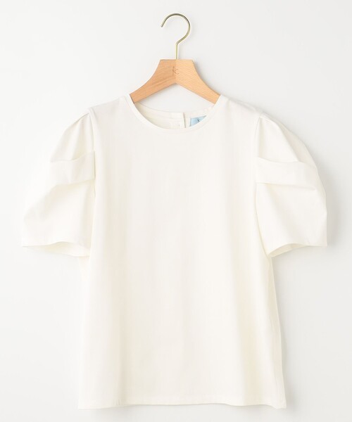 組曲 L(クミキョク オオキイサイズ)の「GIZAコットンタックスリーブ Tシャツ(Tシャツ/カットソー・レディース・ブラック系1/スモーキーグリーン系/アイボリー系/ブラック系・5/6/7)」の8枚目の写真