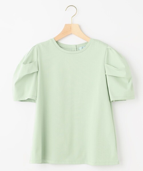 組曲 L(クミキョク オオキイサイズ)の「GIZAコットンタックスリーブ Tシャツ(Tシャツ/カットソー・レディース・ブラック系1/スモーキーグリーン系/アイボリー系/ブラック系・5/6/7)」の10枚目の写真