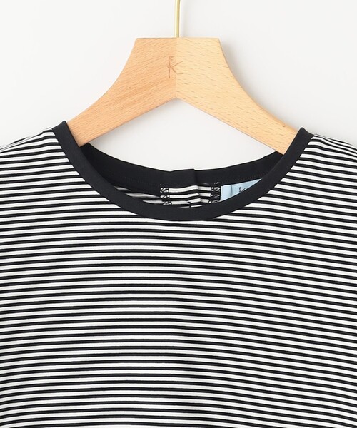 組曲 L(クミキョク オオキイサイズ)の「GIZAコットンタックスリーブ Tシャツ(Tシャツ/カットソー・レディース・ブラック系1/スモーキーグリーン系/アイボリー系/ブラック系・5/6/7)」の14枚目の写真